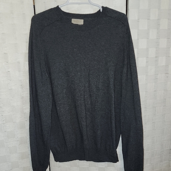 Banana Republic Other - Banana Republic Dark Gray Crewneck Cotton Cashmere Blend Mens Sweater SZ L